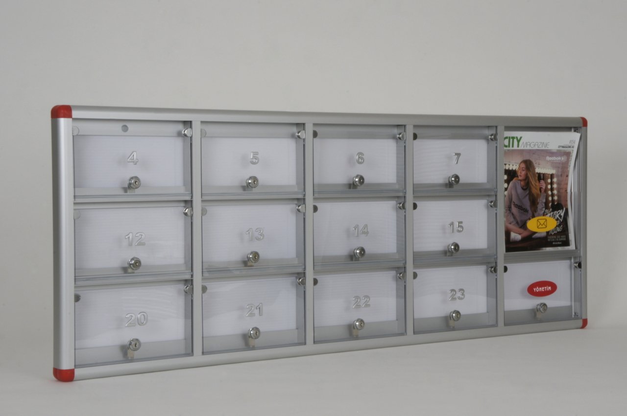Posta Kutusu 13 Daire A4 Hazneli Sabit Bariyer