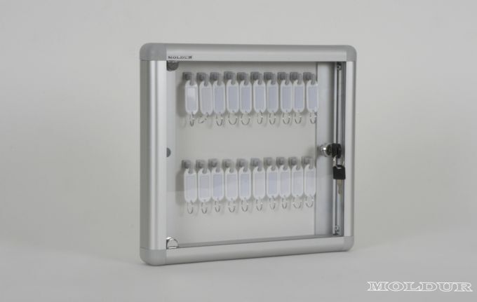 Key Cabinet with 20 Hook Capacity and Plexiglas Door