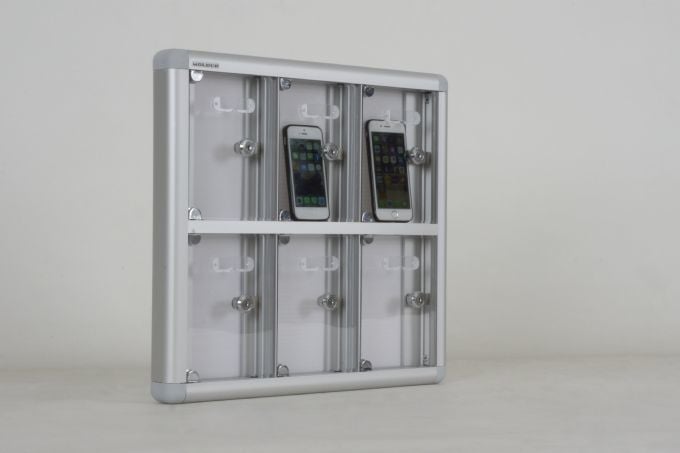 Cep Telefonu Dolabı 6 Gözlü Şeffaf Pleksi Kapı