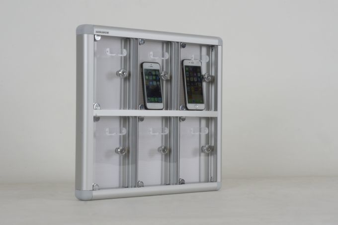 Cep Telefonu Dolabı 6 Gözlü Şeffaf Pleksi Kapı