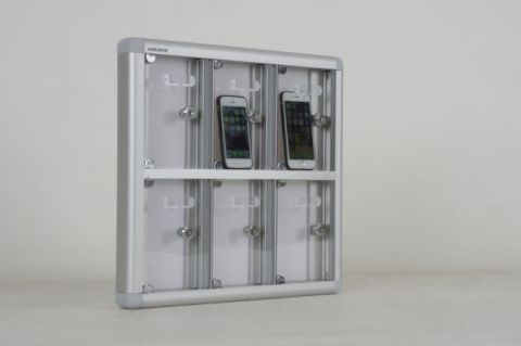 Mobile Phone Locker with 6 Compartments and Transparent Plexiglass Door