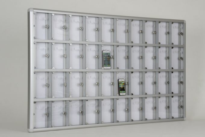 Transparent Mobile Phone Locker with 40 Unit Capacity