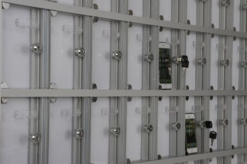 Transparent Mobile Phone Locker with 40 Unit Capacity