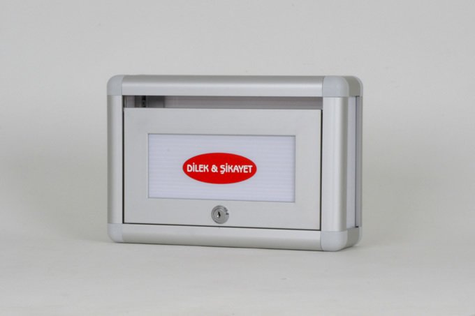 Complaint and Suggestion Box, Mini, Top Opening, Gray Corner