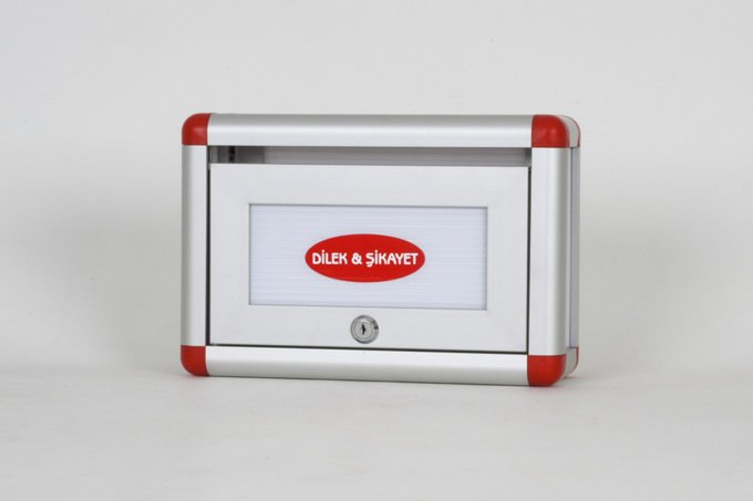 Dilek Ve Şikayet Kutusu Mini Üst Açılım Kırmızı Köşe