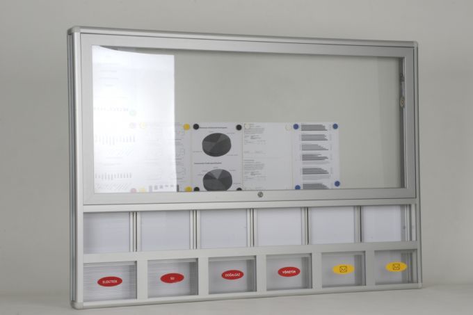 12 A4 Kapasiteli Duyuru Panosu Ortak Posta Kutusu Hazneli