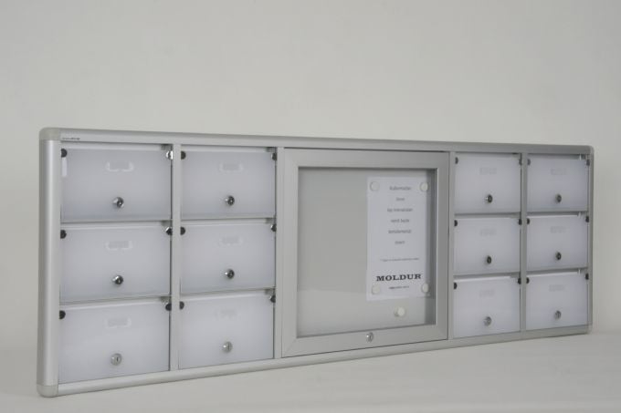 Mailbox 12 Apartment Slim with Notice Board