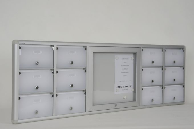 Mailbox 12 Apartment Slim with Notice Board