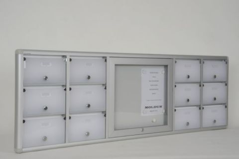 Mailbox 12 Apartment Slim with Notice Board
