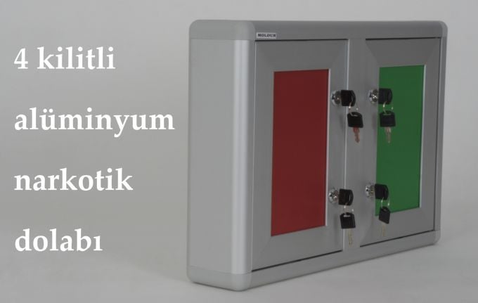 Narkotik Dolabi 4 Kilitli Aluminyum Profil Kasalı