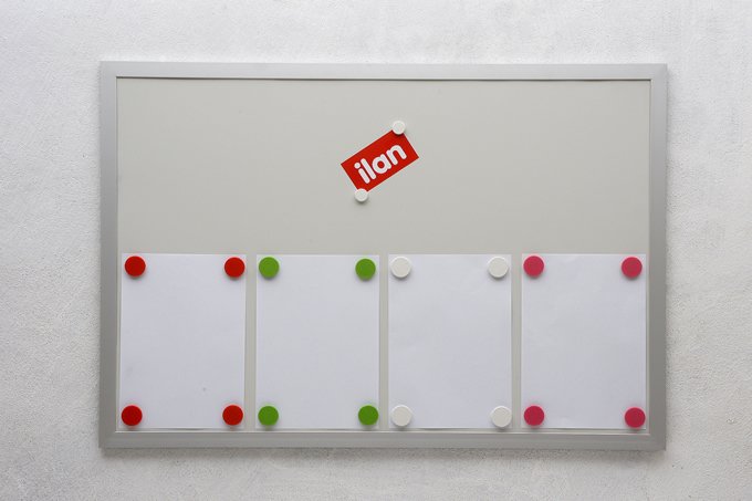 Magnetic Notice Board, 8 A4 Capacity