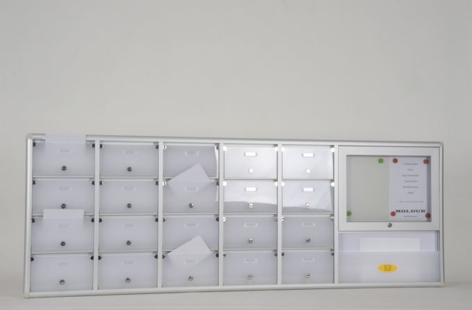 Mailbox 20 Apartment Notice Board and Magazine Rack