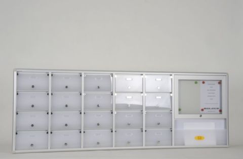 Mailbox 20 Apartment Notice Board and Magazine Rack