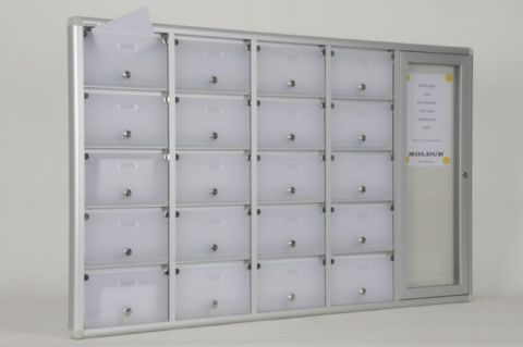 Mailbox 20 Apartments with Notice Board and Nameplate