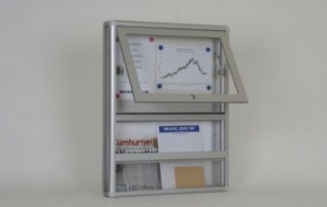 Gazetelikli Duyuru Panosu 2 A4 Kapasiteli