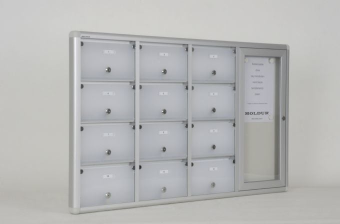 Mailbox with 12 Apartment Nameplate Holders and Apartment Announcement Board