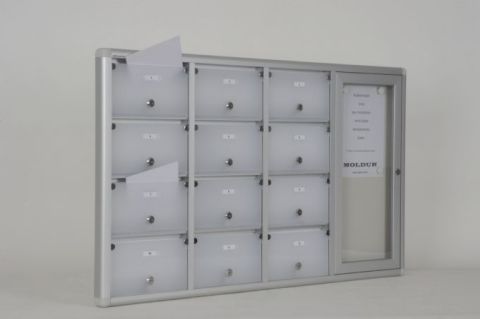 Mailbox with 12 Apartment Nameplate Holders and Apartment Announcement Board