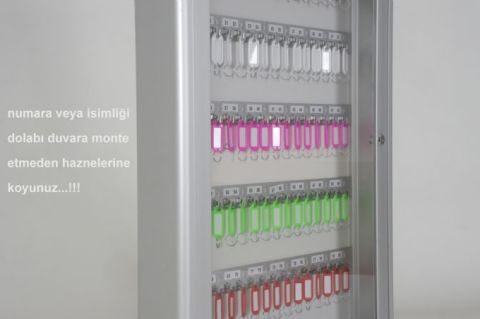 Key Cabinet with 80 Hook Capacity and Number Holder