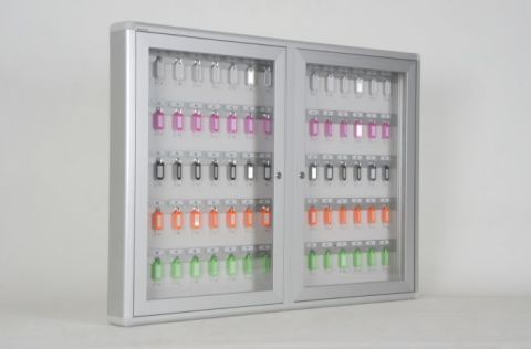 Key Cabinet with 80 Hook Capacity and Name Tag Compartment