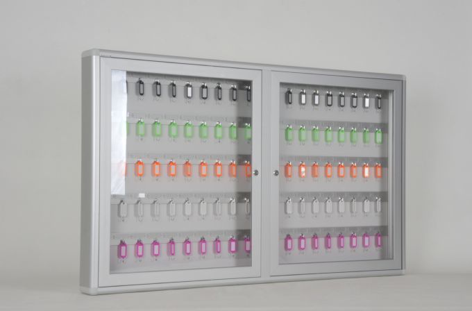 Key Cabinet with 100 Hook Capacity and Name Tag Compartment