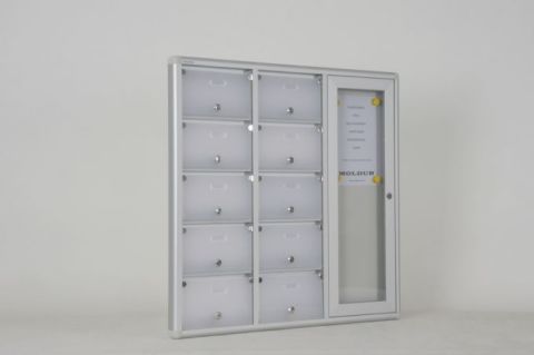 Plexiglass Mailbox with Nameplate for 10 Apartments