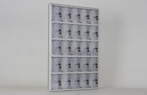 Cep Telefon Dolabı 25 Gözlü İsimlik Hazneli Şeffaf