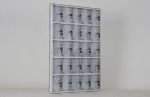 25-Compartment Transparent Mobile Phone Locker with Name Tag Holder