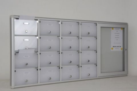 Posta Kutusu 16 Daire 4 A4 Kapasiteli Duyuru Panosu