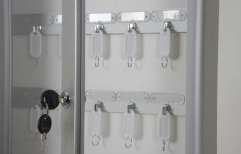 Key Cabinet with 20 Hook Capacity and Name Tag Compartment
