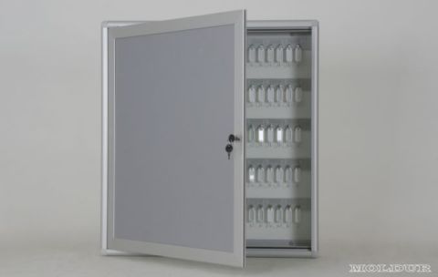 Metal Anahtar Dolabı 100 Kanca Kapasiteli İsimlik Hazneli