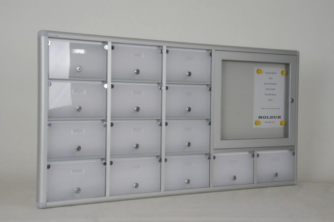 Mailbox with Nameplate, 14 Apartment Announcement Board