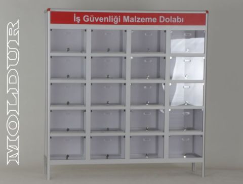 Work Safety Equipment Cabinet with 20 Compartments