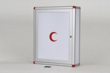 Medicine Cabinet with Lock, Red Corners