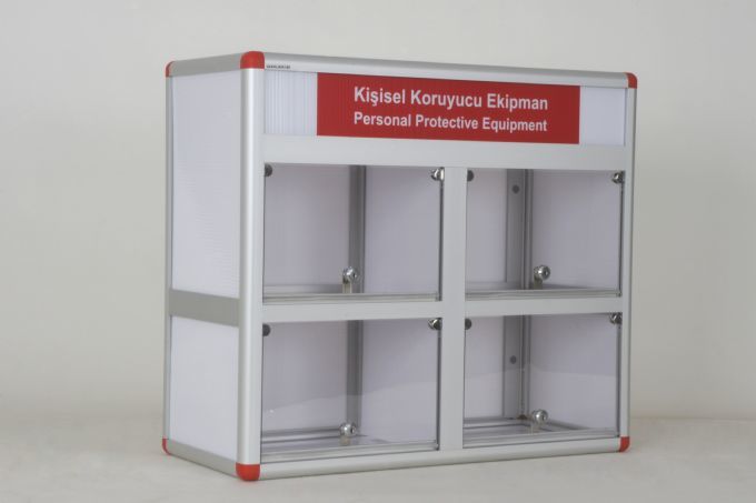 Personal Protective Equipment Cabinet, 4 Compartments