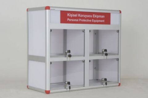 Kişisel Koruyucu Ekipman Dolabı 4 Gözlü