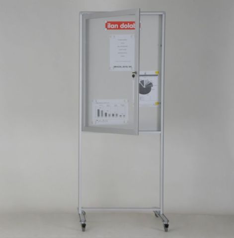 Ayaklı Duyuru Panosu 9 A4 Kapasiteli Tekerlekli