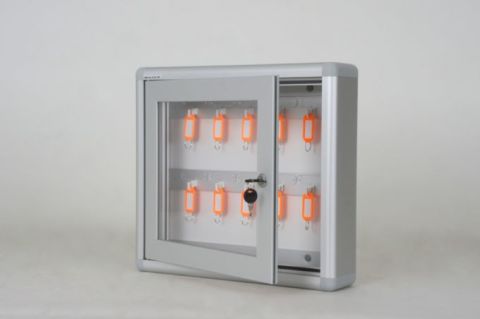Key Cabinet with Ten Hook Capacity and Nameplate Compartment
