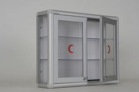 Ecza Dolabı Çift Kapılı Transparan