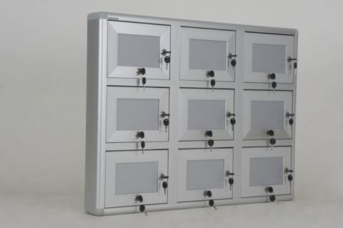 Gun Storage Cabinet, 9 Compartments, Double Lock
