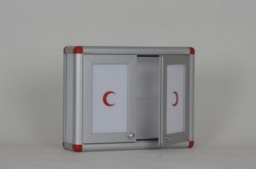 Medicine Cabinet Red and White Reflective Crescent