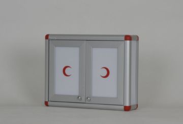Medicine Cabinet Red and White Reflective Crescent
