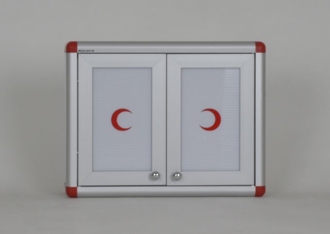 Medicine Cabinet Red and White Reflective Crescent