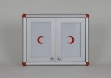 Medicine Cabinet Red and White Reflective Crescent