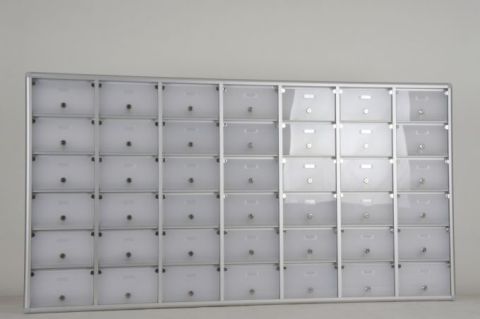 Mailbox with 42 Apartment Nameplates and Compartments