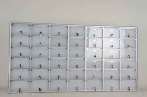 Mailbox with 42 Apartment Nameplates and Compartments
