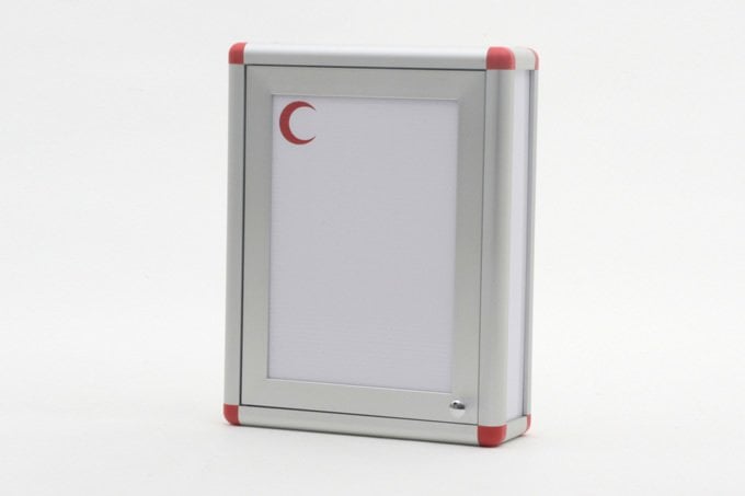Medicine Cabinet, Single Door, Red, Cornered