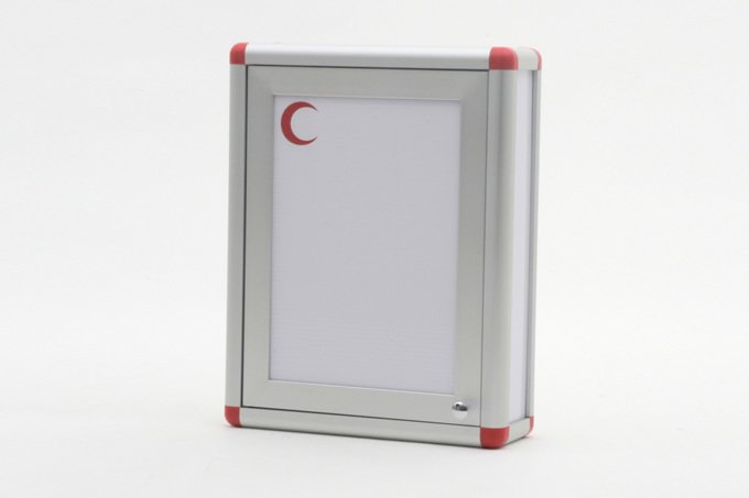 Medicine Cabinet, Single Door, Red, Cornered