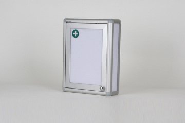 Medicine Cabinet, Single Door, White + Crescent
