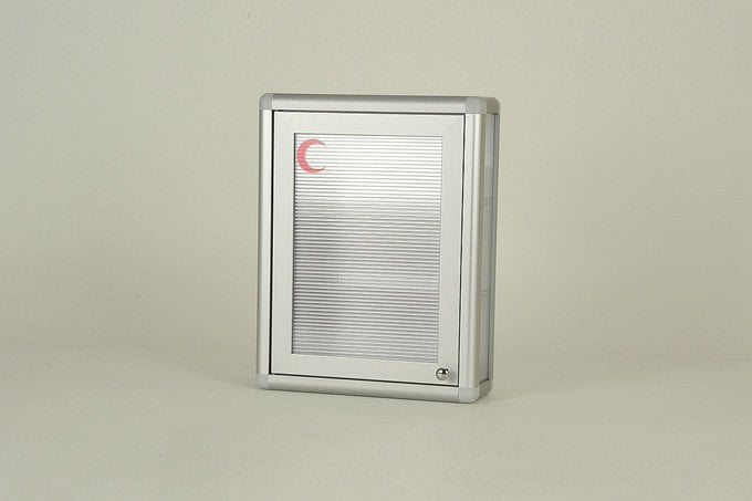 Ecza Dolabı Tek Kapılı Şeffaf + Hilal