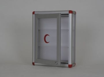 Medicine Cabinet with Reflective Center Crescent